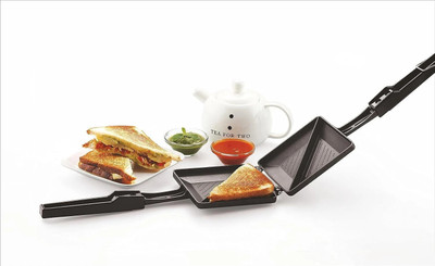 BLLUEX Home & Kithcen - 2 Cuts Gas Sandwich Toaster Make in oil use (Black) Toast(Black)