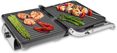 GIONEE 4-Slice 180° Open Jumbo steel sandwich Grill, Open Grill(Silver)