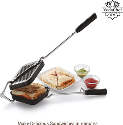 VedaChef by VedaChef Quick & Easy Sandwich Gas Grill Toaster for Home & Outdoor Cooking Grill(Black)