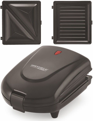 Sheffield Classic 2-in-1 Sandwich Maker Detachable Non-Stick Plates for toaster and Griller Grill, Toast(Black)