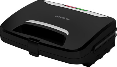 HAVELLS BigFill Crustino Sandwich Maker 900W with Food Grade NonStick Coated Sole Plates Toast(Black)