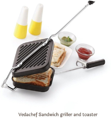 RBGIIT Durable Non Stick Gas Sandwich Maker for Grilled Breakfast at Home Grill(Black)