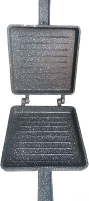 Surya King Non Stick Coated Sandwich Toaster for Big Size Jumbo Bread for Kitchen Grill(Black)