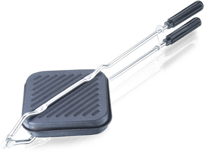 RBGIIT Gas Sandwich Toaster Non Stick Bread Maker for Daily Breakfast at Home Grill(Black)