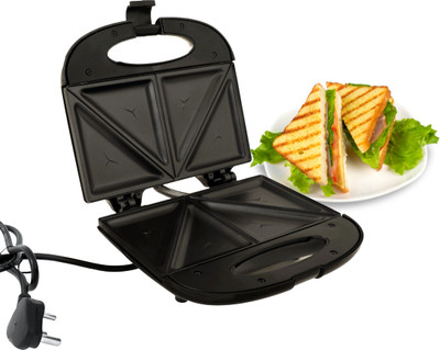 Kookelite Pocket Sandwich Maker | Deep-Fill Triangle Toaster, Non-Stick, 800W Toast(Black)