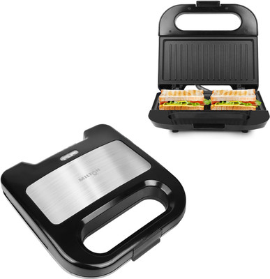 MILTON Royal Pro Express 800W Toaster Griller Sandwich Maker Top Stainless Steel Body Grill(Black)