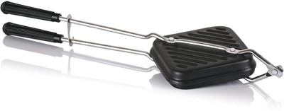 RBGIIT Grilled Sandwich Toaster for Gas Stove Non Stick Kitchen Utility Tool Grill(Black)