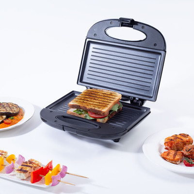 WONDERCHEF Prato Plus Griller 800 Watt, Sandwich Maker, Grill(Black)