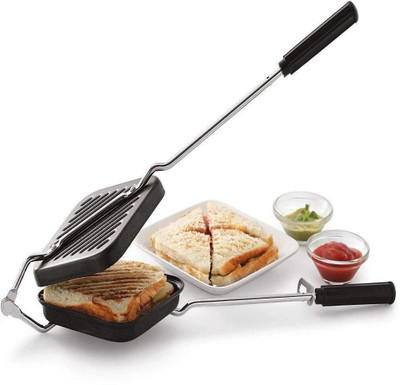 VedaChef by VarDhaman Premium Non-Stick Grill Sandwich Toaster | Made in India | High Quality Coating Grill(Black)