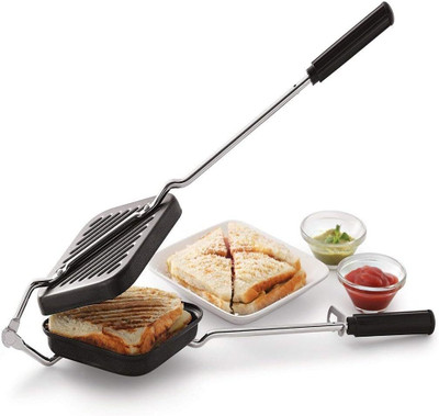 Sambhuya Non-Stick Grill Sandwich Toaster | Gas Stove Compatible Grill(Black)