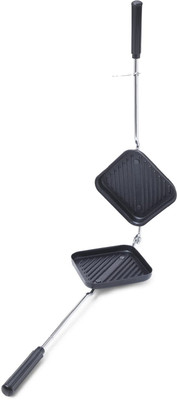 RBGIIT Grilled Gas Sandwich Toaster Non Stick Aluminium Body for Crispy Breakfast Grill(Black)