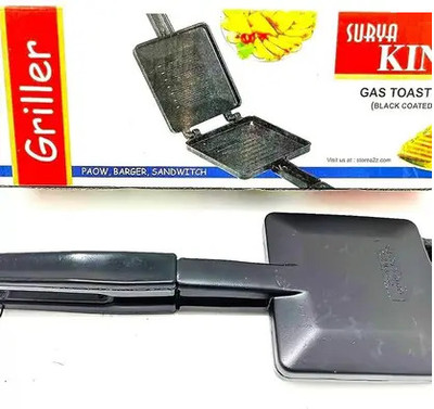 Surya King Non-stick Grill Gas Toaster Premium Breads Toaster, Sandwich Maker Grill(Black)