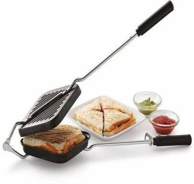 Flawless by 0 Premium Non-Stick Aluminium Grill Sandwich Toaster/Sandwich Maker/Gas Toaster/Gas Griller/Griller/Bread Griller/Instant Toaster Maker Grill(Black)