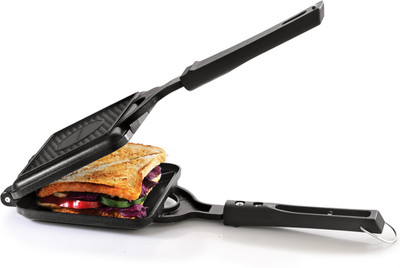 Magnus Non Stick Giant Grill Toaster with 2 Cut Design for Quick Heating Gas Compatible Grill(Black)