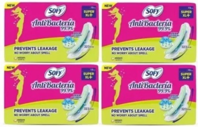 SOFY AntiBacteria Super XL+15+15+15+15 ultra slim ( pack of 4 ) Sanitary Pad(Pack of 4)