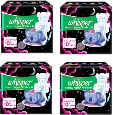 Whisper bindazzz night koala soft xxxl 4+4+4+4 pads 16 Sanitary Pad(Pack of 4)