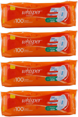 Whisper Choice Ultra Sanitary Pads Regular Size Sanitary Pad (Pack of 4)