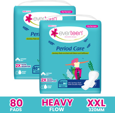 everteen Period Care XXL Dry with Neem and Safflower Sanitary Pad(Pack of 2)