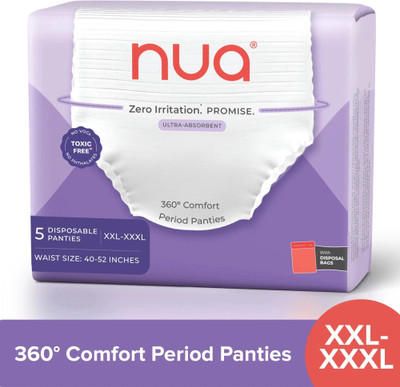 Nua Comfort Disposable Period Panties XXL-XXXL | Ultra-Absorbent | Sanitary Pad(Pack of 5)