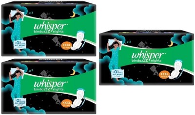 Whisper bindazZZ nights 400mm XXXL - 10x3 Pcs Sanitary Pad(Pack of 3)