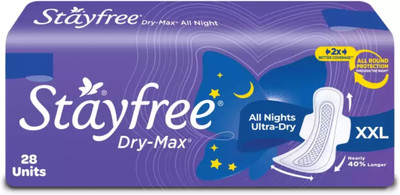 STAYFREE Dry-Max Extra Large All Night Ultra Soft XXL - 28+28 Pcs Sanitary Pad(Pack of 2)
