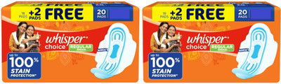 Whisper choice REGULAR Wings 230 mm - 20x2 Pcs Sanitary Pad(Pack of 2)