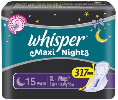 Whisper Maxi Nights XL With Wings 15 Pads Sanitary Pad