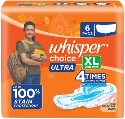 Whisper Choice ultra xl 6 pad pack of 1 Sanitary Pad