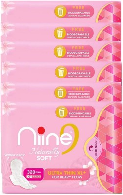 nine Soft & Rash Free XL+ Sanitary Pad, With 2 Seconds Absorption for Heavy Flow Sanitary Pad(Pack of 36)