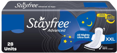 STAYFREE Advanced All Night XXL Wings Sanitary Pad(Pack of 28)