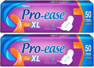 Pro-ease Go XL, 6+6 Pcs Sanitary Pad(Pack of 2)