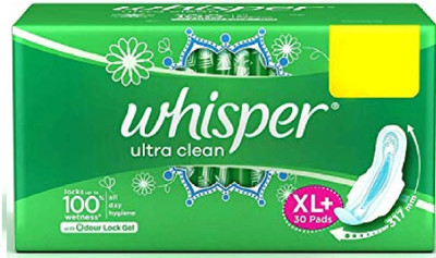 Whisper ULTRA CLEAN XL+30 GREEN PACK 1 Sanitary Pad(Pack of 30)
