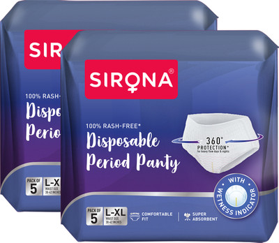 SIRONA Period Panties for Women (L-XL) Sanitary Pad(Pack of 10)