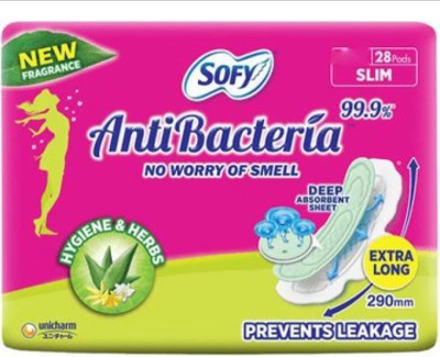 SOFY ANTIBACTERIA EXTRA LONG XL - 28 PADS Sanitary Pad(Pack of 28)