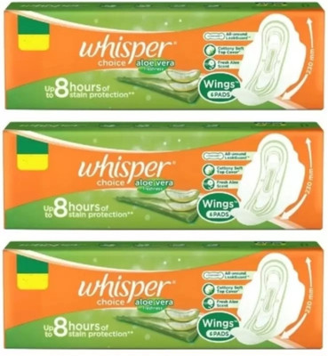 Whisper choice Aloe Vera Regular 230 mm - 6×3 Pcs Sanitary Pad(Pack of 18)