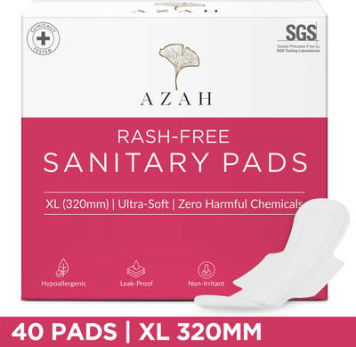 AZAH Rash-Free Napkins XL for Heavy Flow | Leak Proof & Cottony Soft Sanitary Pad(Pack of 40)