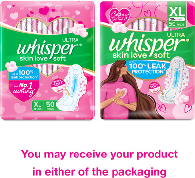Whisper Ultra Skin Love Soft Sanitary Pads for Women Sanitary Pad(Pack of 50)