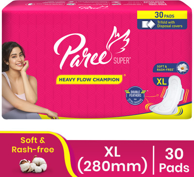 Paree Super Heavy Flow XL Pads, All Day Leakage Protection, With Disposable Pouch Sanitary Pad(Pack of 30)