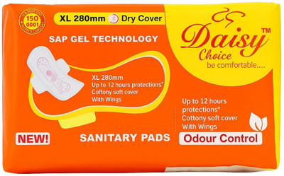 DAISY CHOICE XL 280MM Dry Cover Sanitary Pads With Wings 12 Hours Protection Sanitary Pad(Pack of 18)