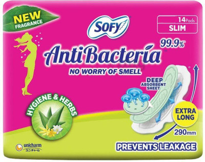 SOFY ANTIBACTERIA EXTRA LONG XL - 14 PADS Sanitary Pad