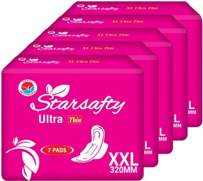 DM STARSAFTY Ultra Thin With Wings 280 mm (XXL)-35 Sanitary Pad(Pack of 5)