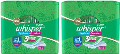 Whisper ULTRA hygiene + comfort 317 mm XL Plus – 15+15 Sanitary Pad (Pack of 30)