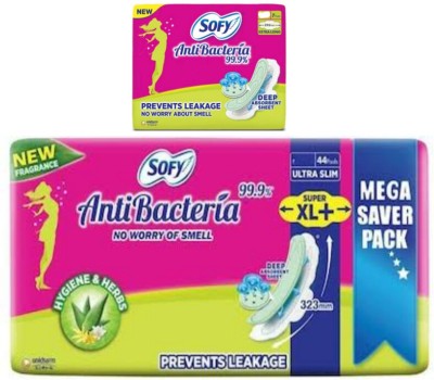 SOFY ANTIBECTERIA XL 7+44 PADS Sanitary Pad(Pack of 2)