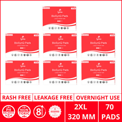 Genie Pads Genie BioSynQ 2XL Pads Pack of 70 Sanitary Pad(Pack of 70)