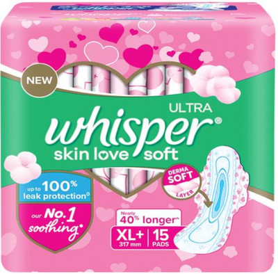 Whisper Ultra skin love soft xl 15 pad pack of 1 Sanitary Pad(Pack of 15)