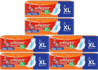 Whisper choice XL 280 mm 6x6 Pcs Sanitary Pad(Pack of 6)