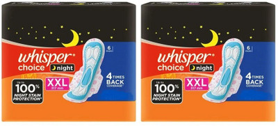 Whisper choice night XXL 317 mm - 6x2 Pcs Sanitary Pad(Pack of 2)