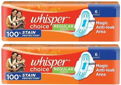 Whisper Choice ragular 6+6 ( pack of 2 ) Sanitary Pad