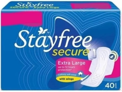 STAYFREE Secure Extra Large Cottony Soft With Wings - 40 Sanitary Pad(Pack of 40)