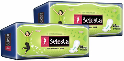 Selesta Ultra Cottony Soft and Comfortable Regular Pack Of 2 Sanitary Pad(Pack of 80)